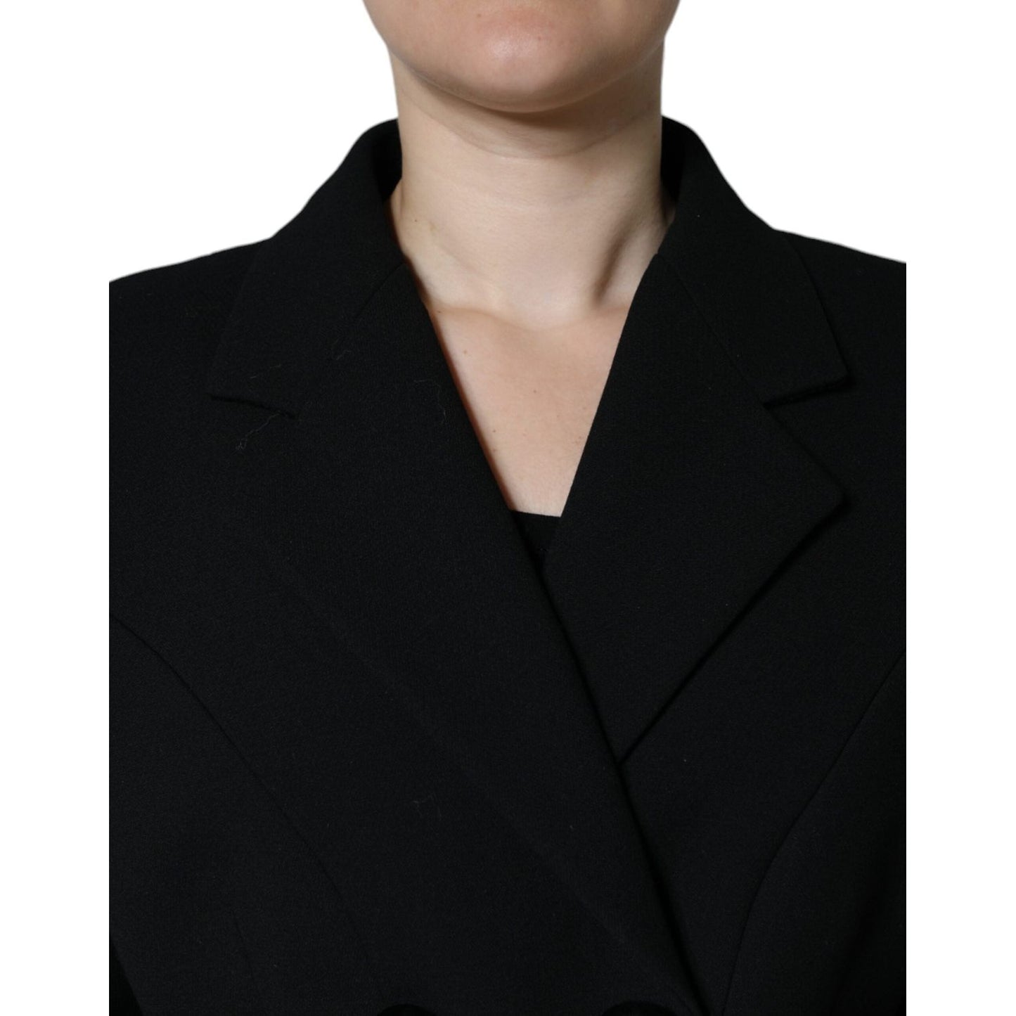 Dolce & Gabbana Black Double Breasted Trench Coat Jacket JKT4087-48