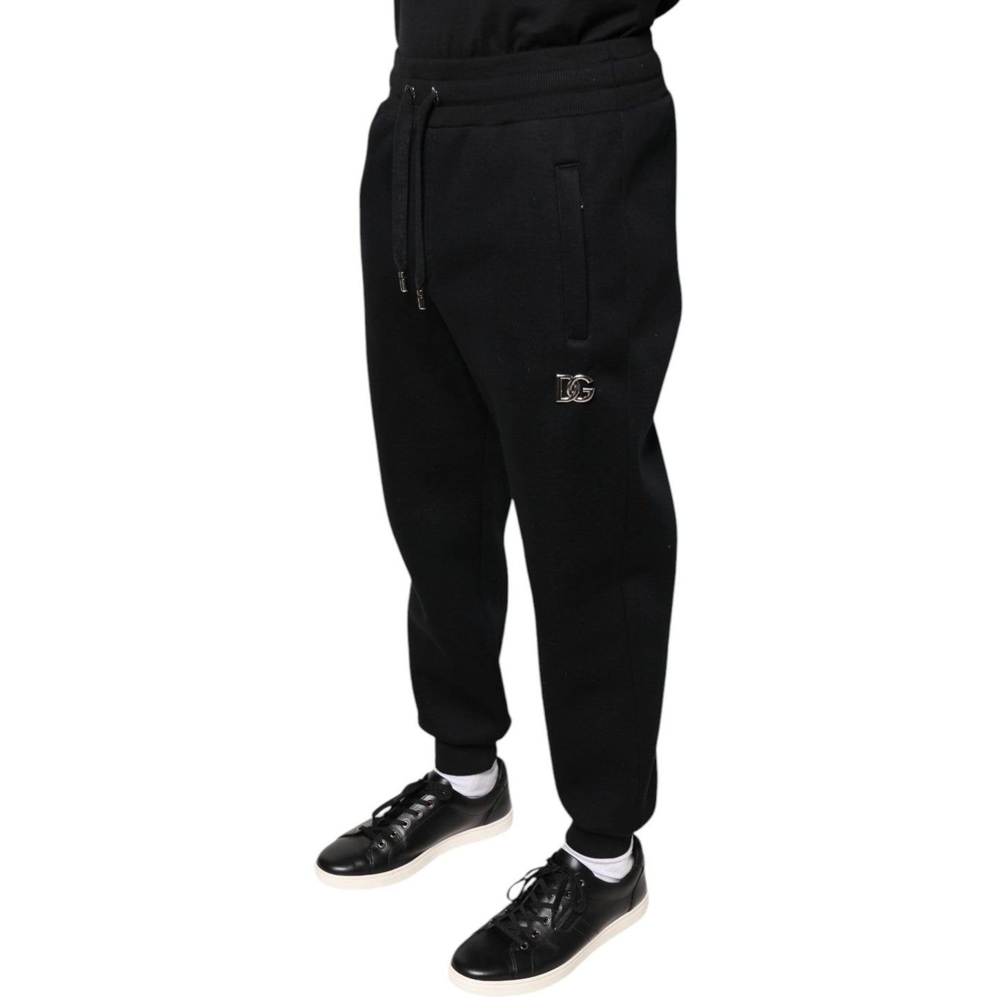 Dolce & Gabbana Black Modal DG Logo Jogger Men Sweatpants Pants PAN75602-46