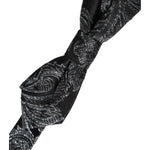 Dolce & Gabbana Black Silk Jacquard Adjustable Neck Men Bow Tie Dolce & Gabbana Dark Slate Gray