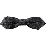 Dolce & Gabbana Black Silk Jacquard Adjustable Neck Men Bow Tie Dolce & Gabbana Dark Slate Gray