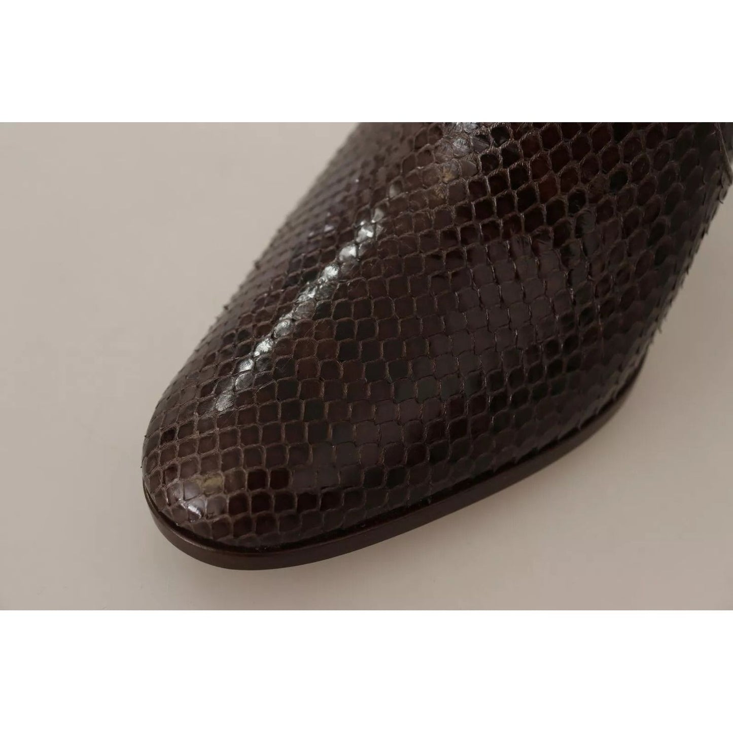 Dolce & Gabbana Brown Exotic Leather Heels High Boots Shoes LA9036-41