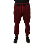 Dolce & Gabbana Dark Red Cotton Men Jogger Sweatpants Pants PAN75562-50