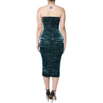 Dolce & Gabbana Green Silk Blend Satin Fitted Strapless Dress DR28060-40