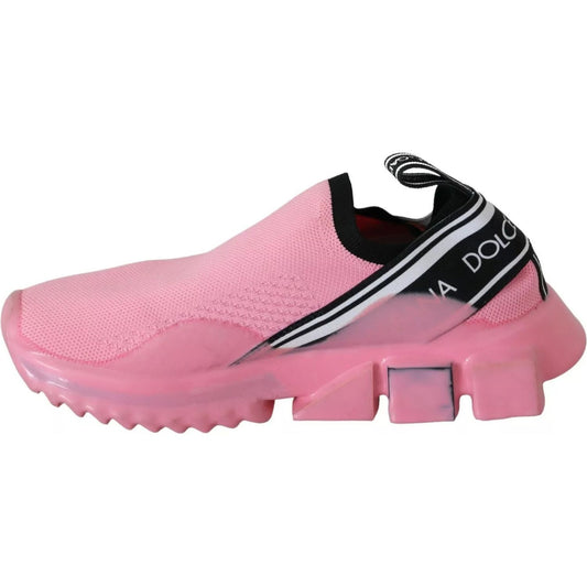 Dolce & Gabbana Pink Low Top Sorrento Sneakers Slip On Casual Shoes LA9289-37