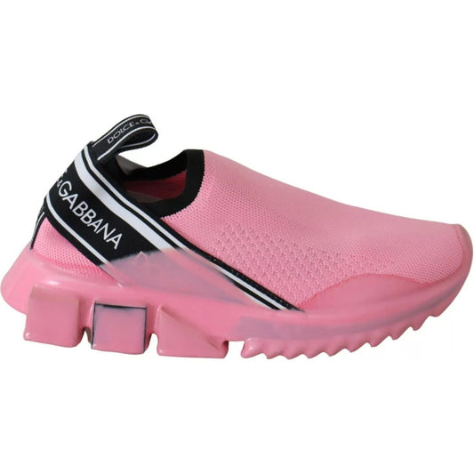 Dolce & Gabbana Pink Low Top Sorrento Sneakers Slip On Casual Shoes LA9289-37