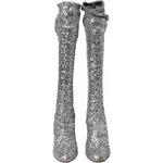Dolce & Gabbana Silver Sequined High Boots Stretch Shoes LA10943-39