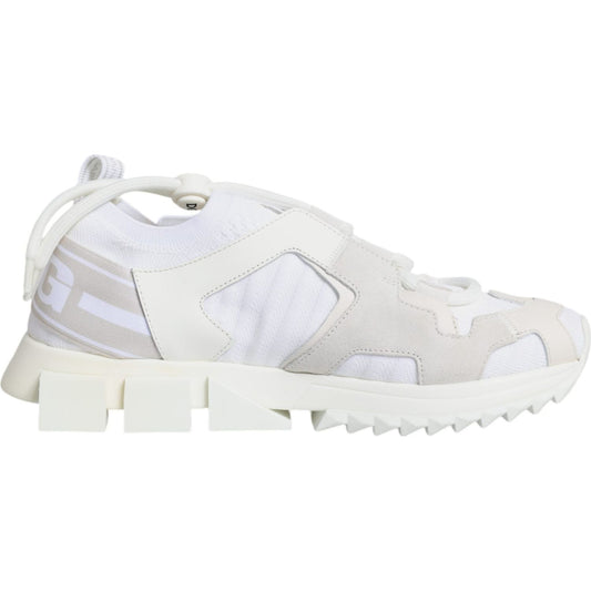 Dolce & Gabbana White Mesh Sorrento Trekking Sneakers Shoes LA11856-38.5