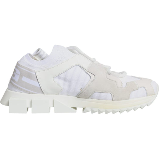 Dolce & Gabbana White Mesh Sorrento Trekking Sneakers Shoes LA11963-39.5