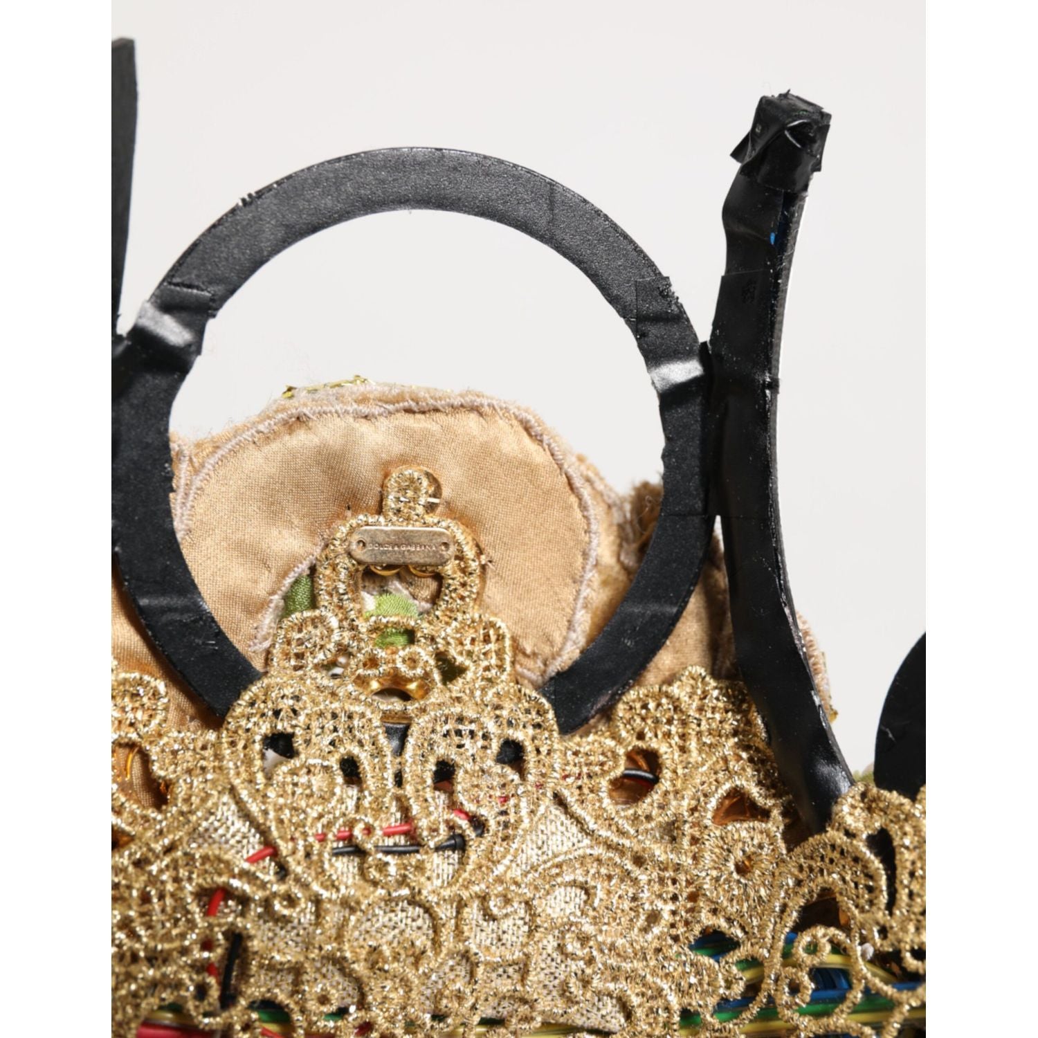 Dolce & Gabbana Gold Brass Crystal Embellished Headpiece Crown Diadem Tiara