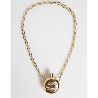 Dolce & Gabbana Gold Brass Rhinestone Devotion Charm Pendant Necklace