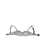 Dolce & Gabbana Gray Acetate Stretch Balconcino Bra Underwear with silk finish, underwired support, made in Italy.