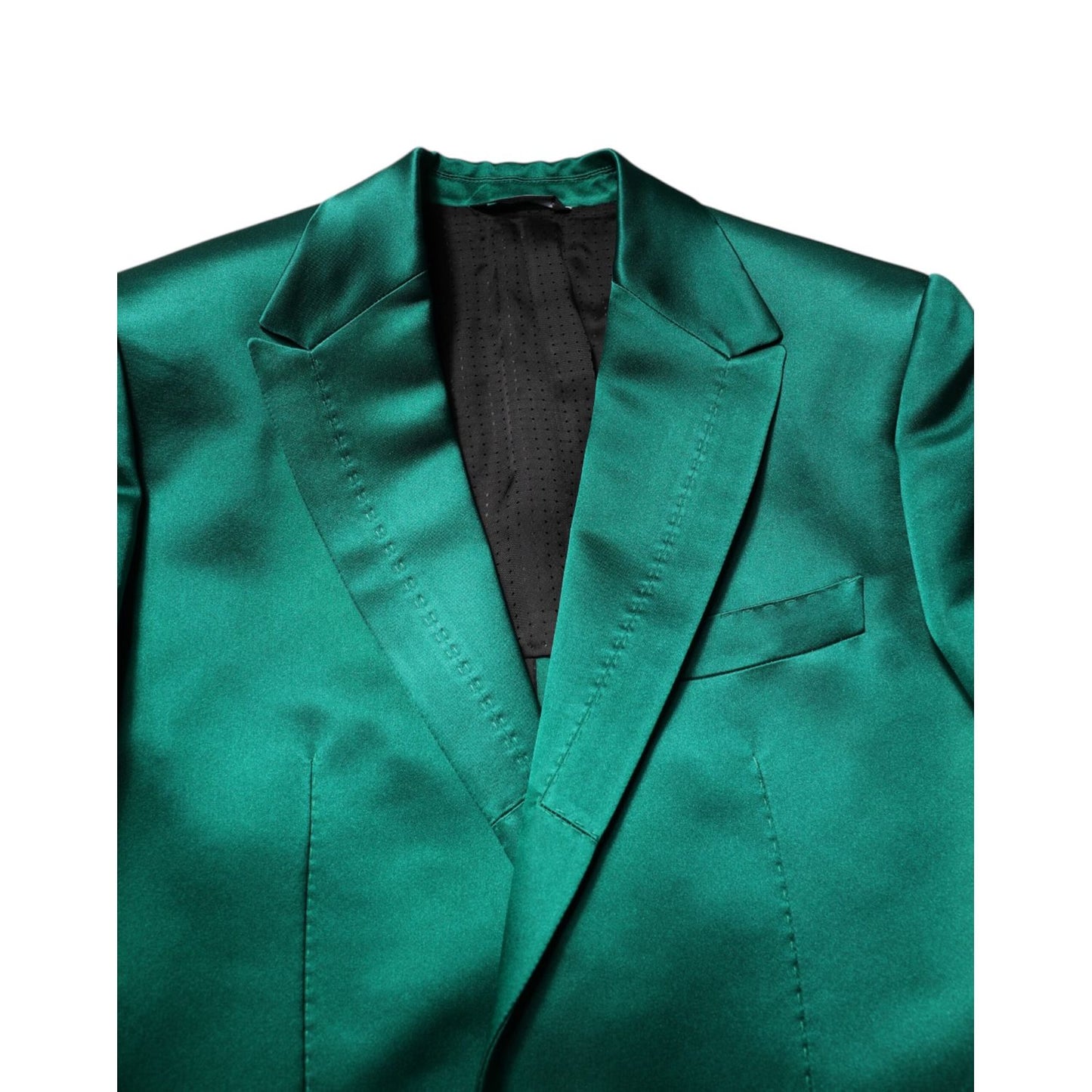 Dolce & Gabbana Green Silk 3 Piece Single Breasted Suit