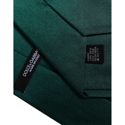 Dolce & Gabbana Green Solid Cotton Adjustable Necktie Tie