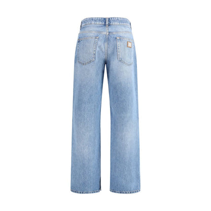 Dolce & Gabbana Light Blue Cotton Straight-Leg Jeans
