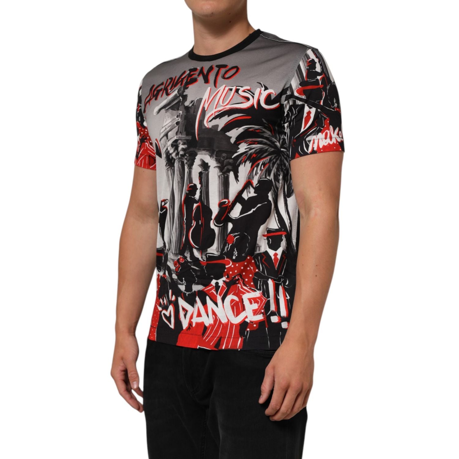 Dolce & Gabbana Multicolor Agrigento Dance Jazz Music Print T-shirt