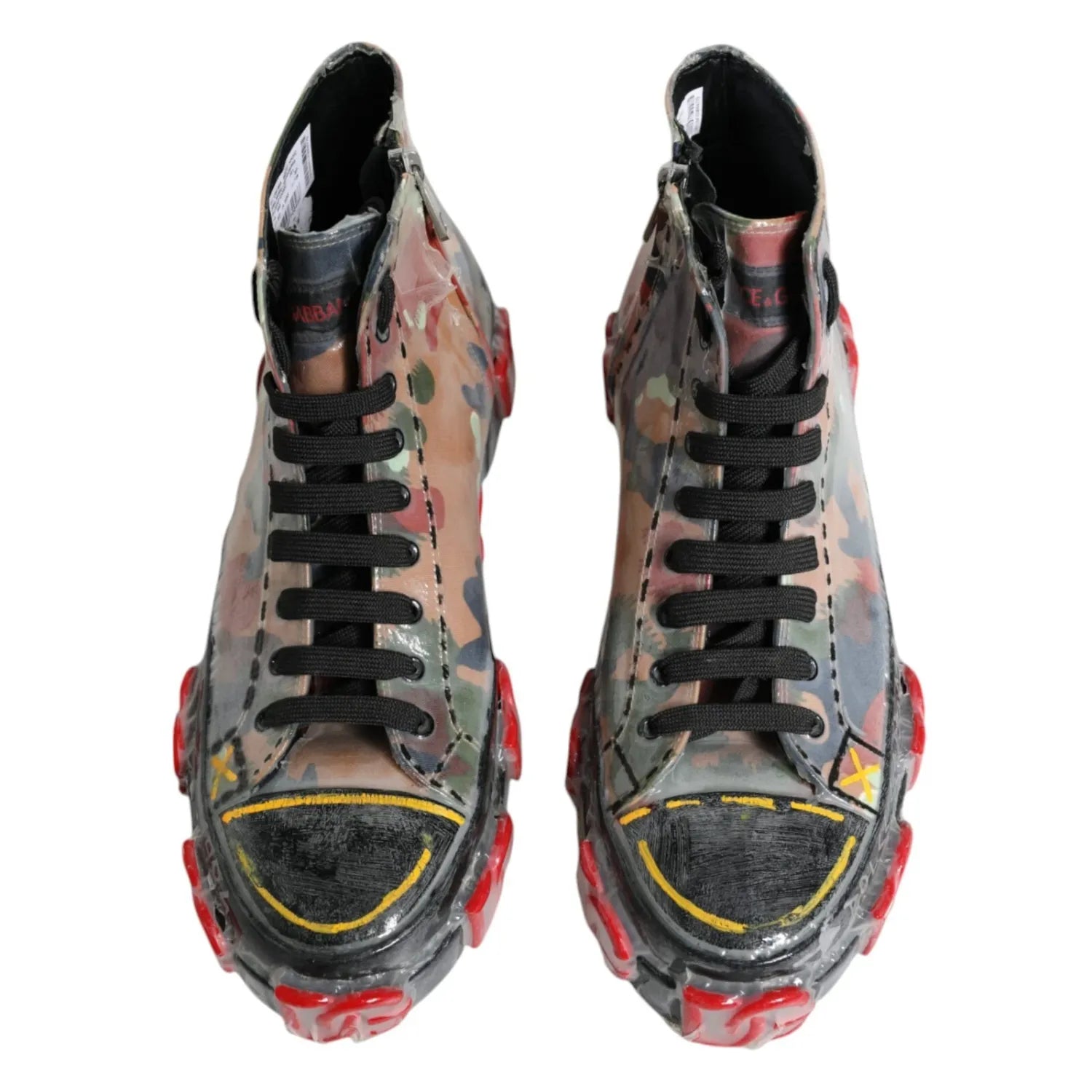 Dolce & Gabbana Multicolor Camouflage High Top Sneakers Shoes