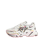 Dolce & Gabbana Multicolor Hand Painted DAYMASTER Sneaker Shoes with bold chunky sole and artistic leather design.