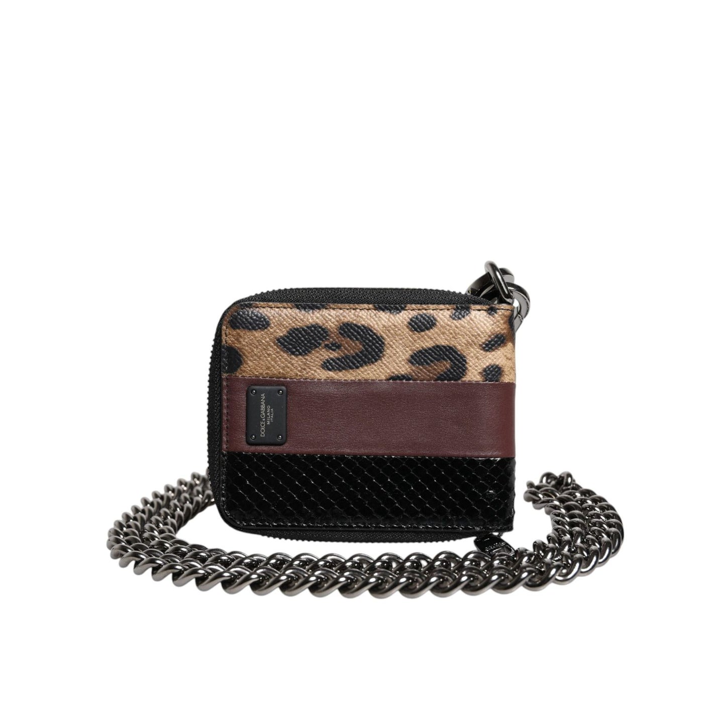 Dolce & Gabbana Multicolor Leopard Leather DG Bifold Card Holder Wallet