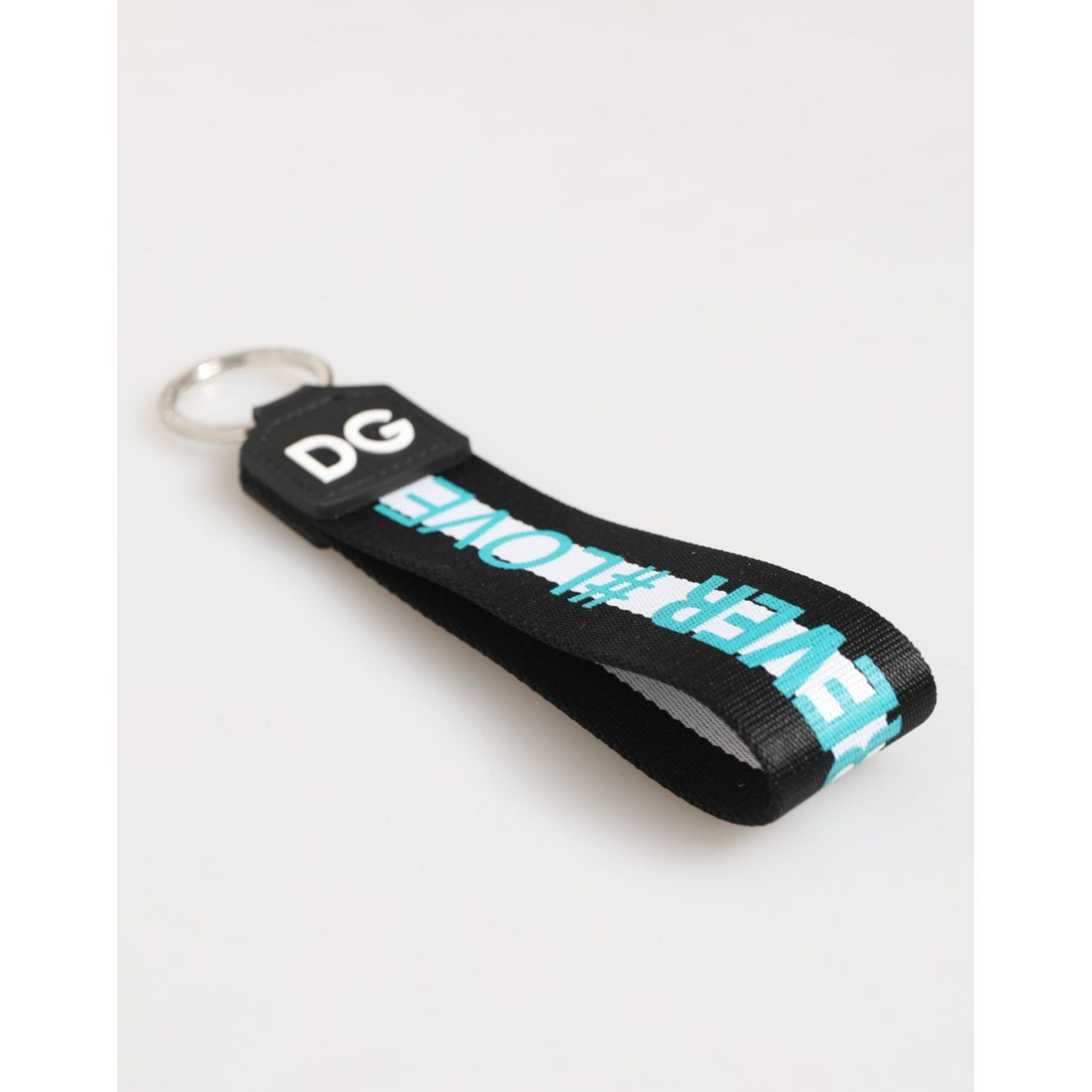 Dolce & Gabbana Multicolor Logo Polyester Brass Holder Keychain Keyring