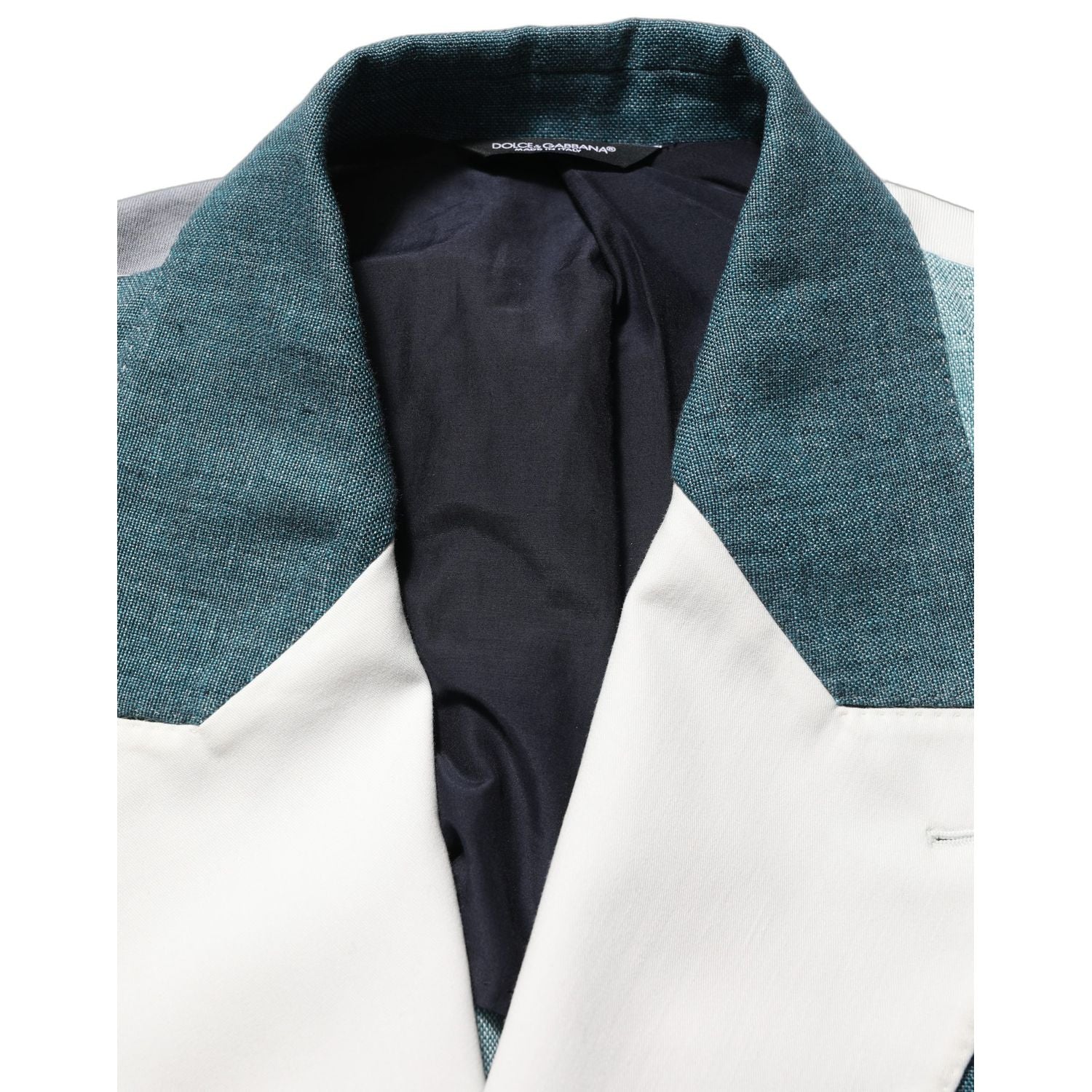 Dolce & Gabbana Multicolor Patchwork Linen Double Breasted Jacket