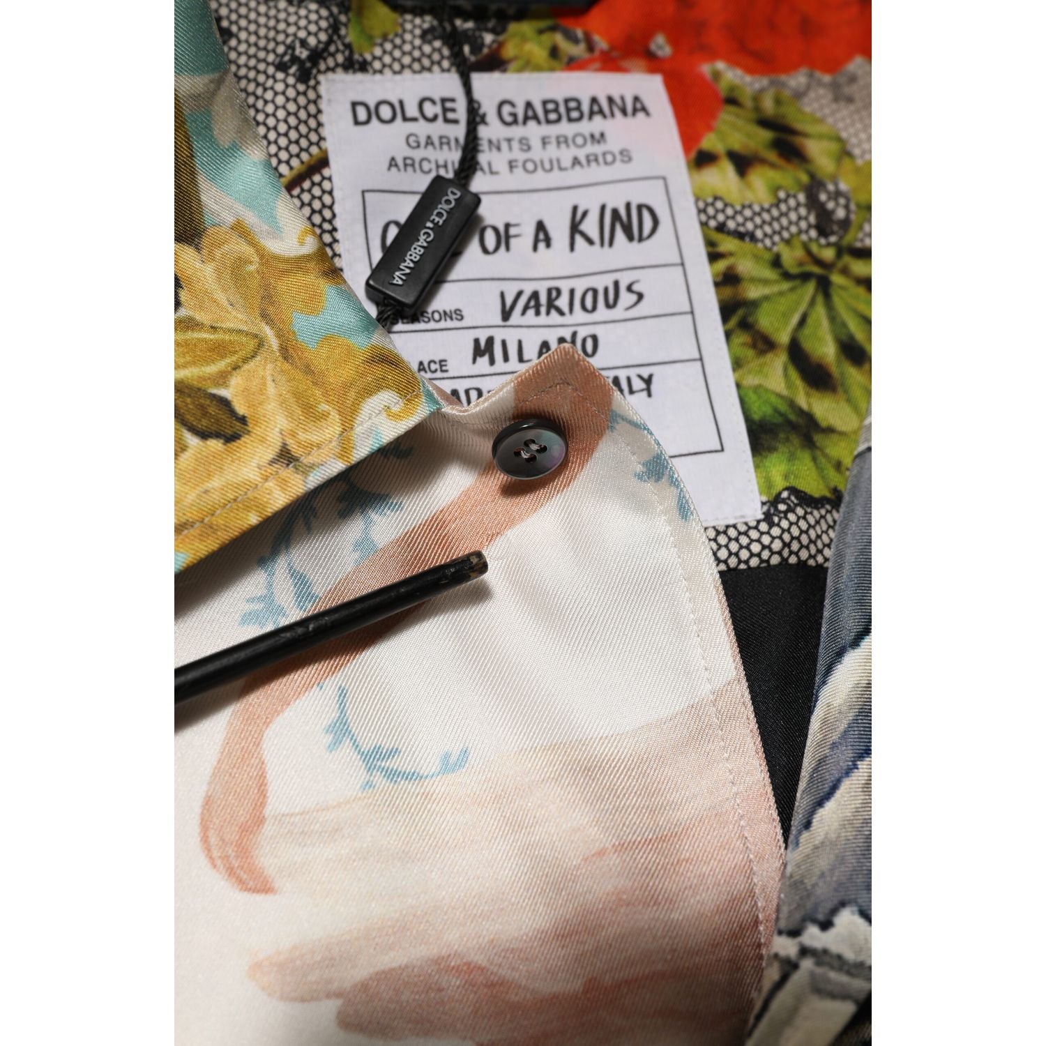 Dolce & Gabbana Multicolor Silk Opera Print Men Casual Shirt