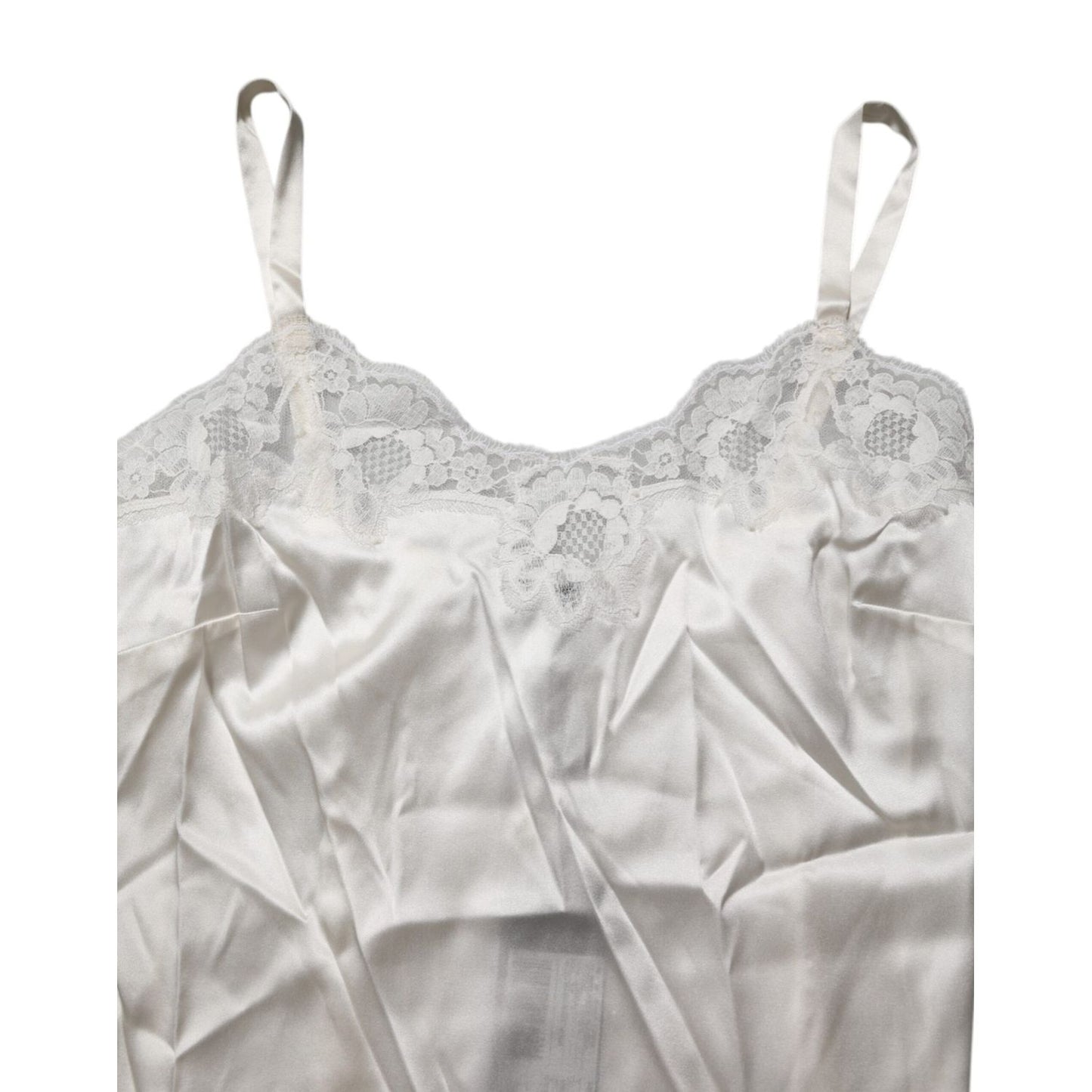 Dolce & Gabbana Off White Floral Lace Tank Lingerie Top Underwear
