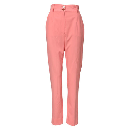 Dolce & Gabbana Pink High Waist Tapered Dress Pants