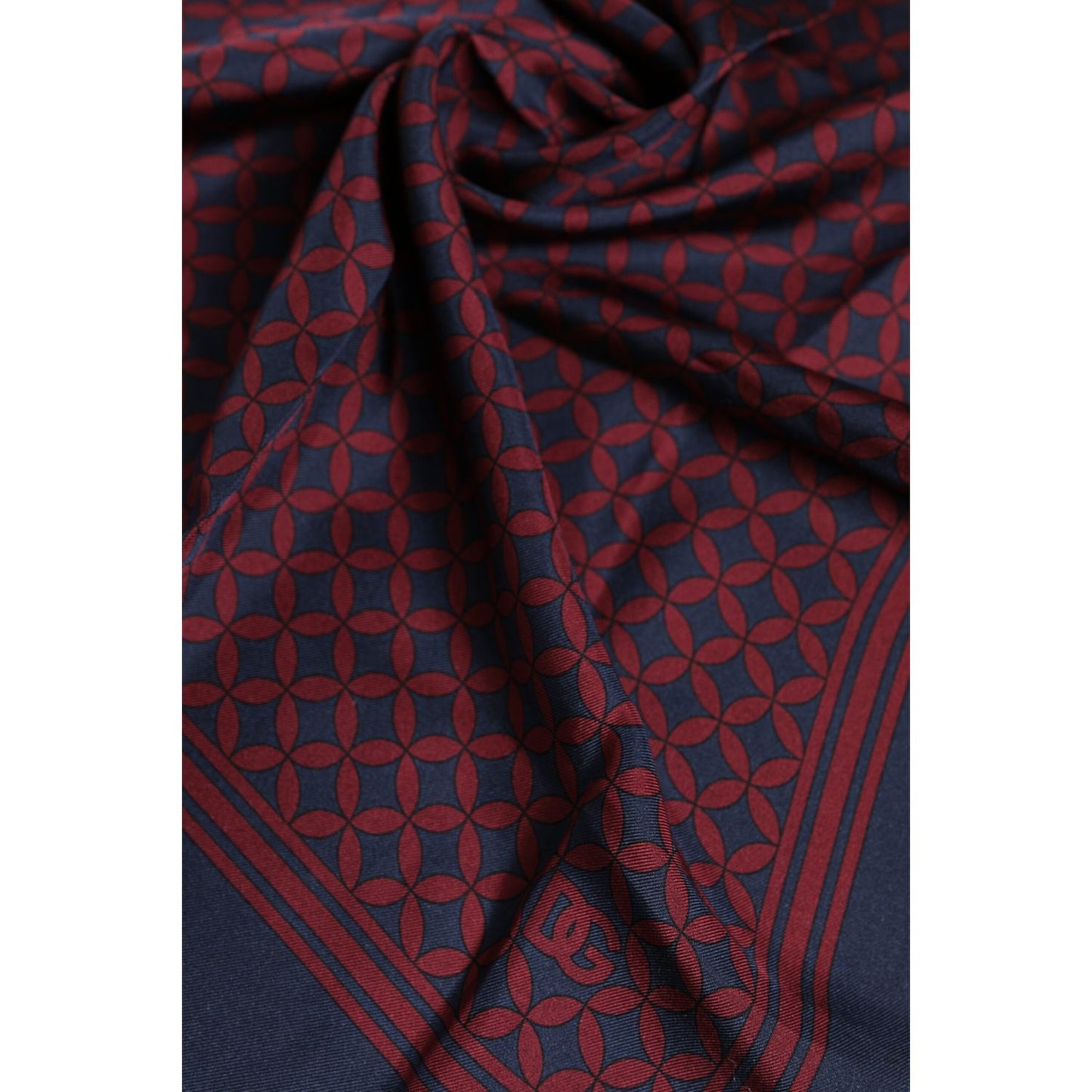 Dolce & Gabbana Red Blue Printed Silk Square Men Foulard Scarf