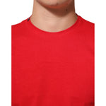 Dolce & Gabbana Red Goodluck 2023 Cotton Crew Neck T-shirt, featuring bold graphic print and classic short sleeves.