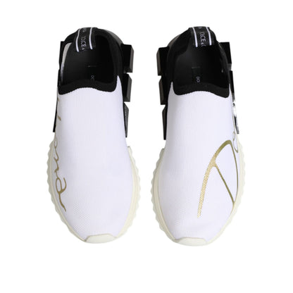 Dolce & Gabbana White Black Low Top Sorrento Sneakers Shoes