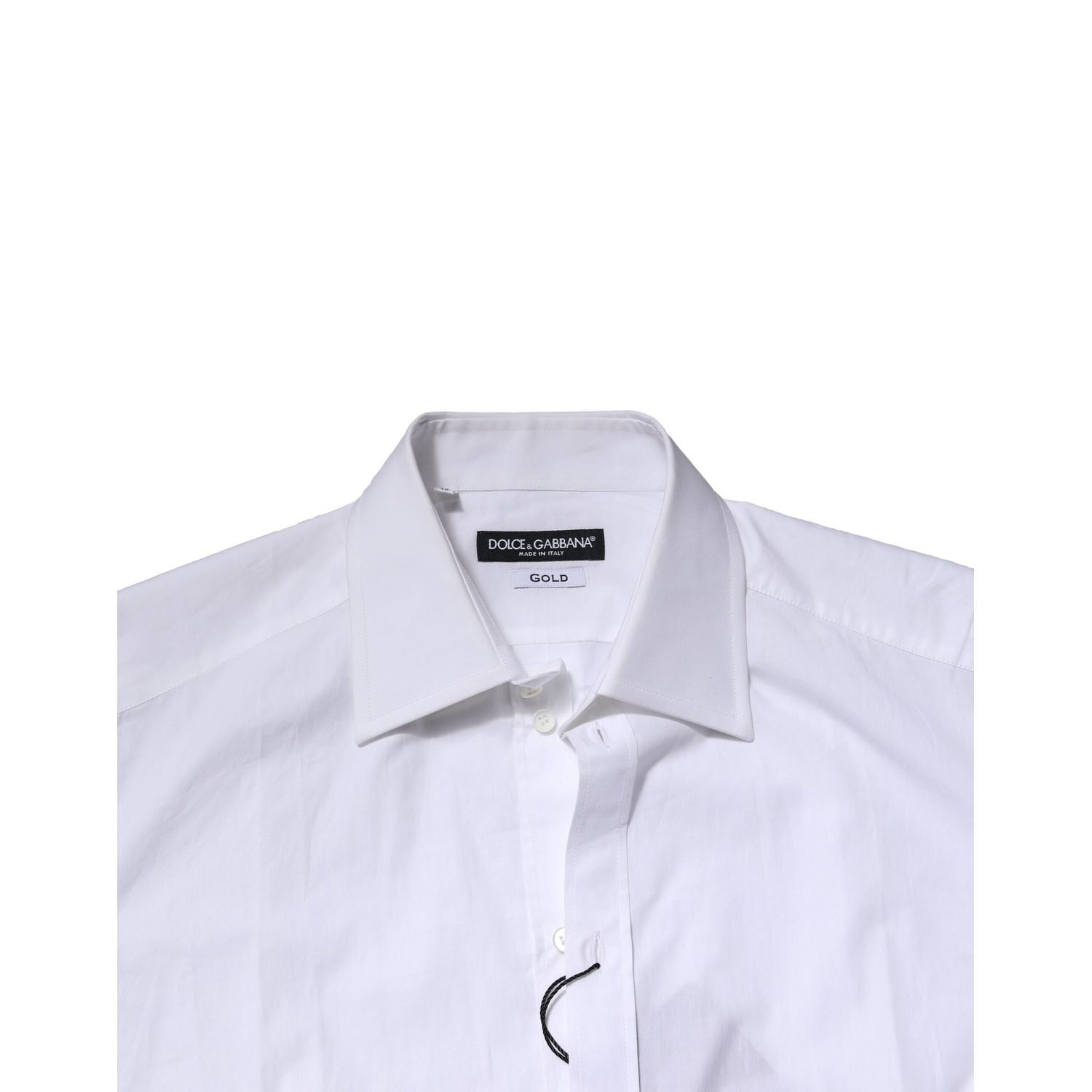 Dolce & Gabbana White Cotton GOLD Long Sleeves Formal Shirt