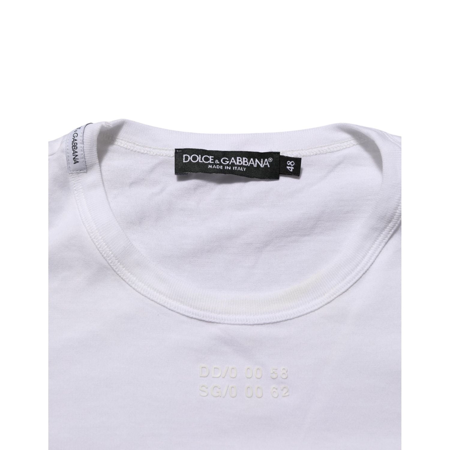 Dolce & Gabbana White Cotton Pocket Crew Neck Men Tee T-shirt