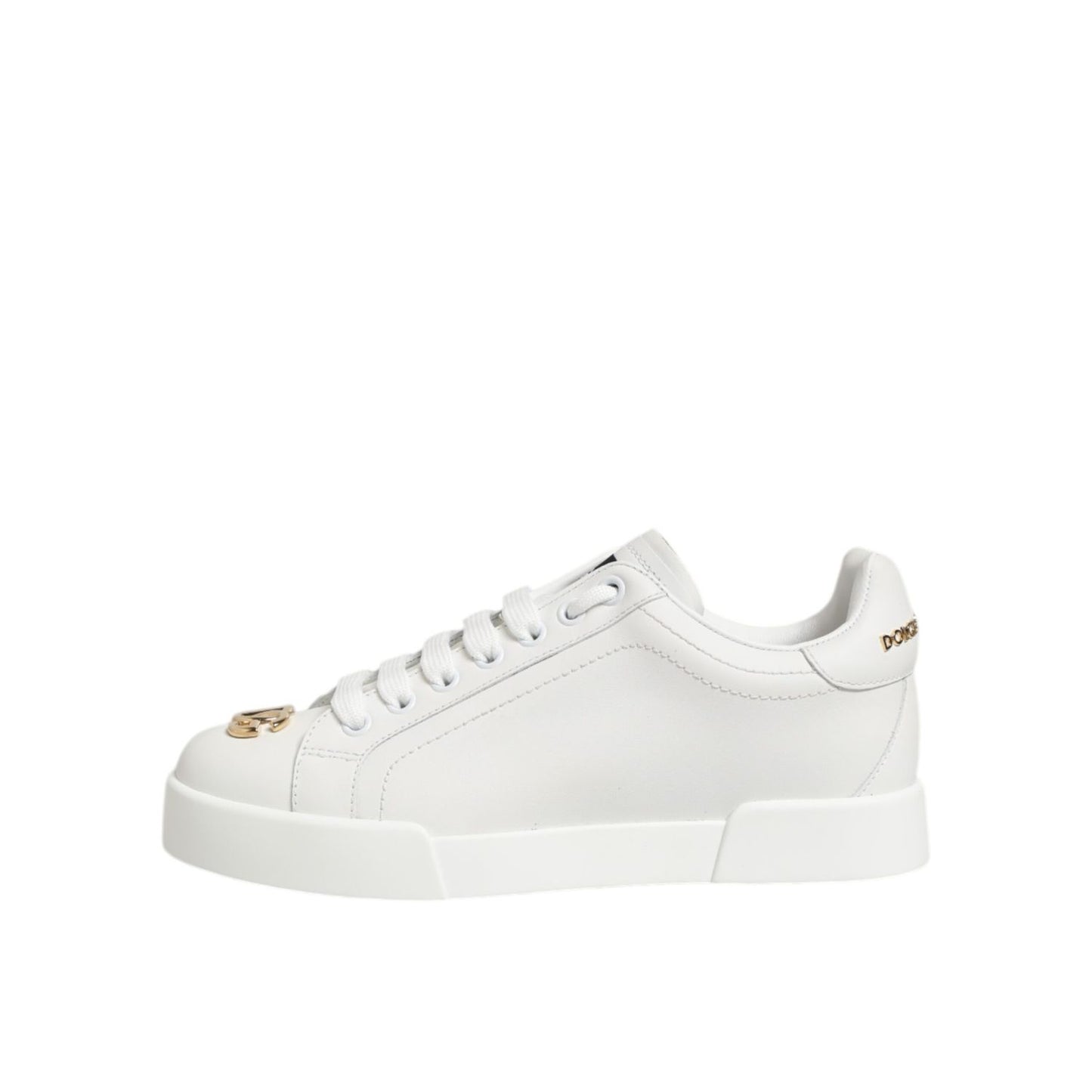 Dolce & Gabbana White DG Leather Low Top Sneakers Shoes