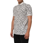 Dolce & Gabbana White Musical Print Collared Polo T-shirt with classic collar and short sleeves, featuring all-over musical instrument print.