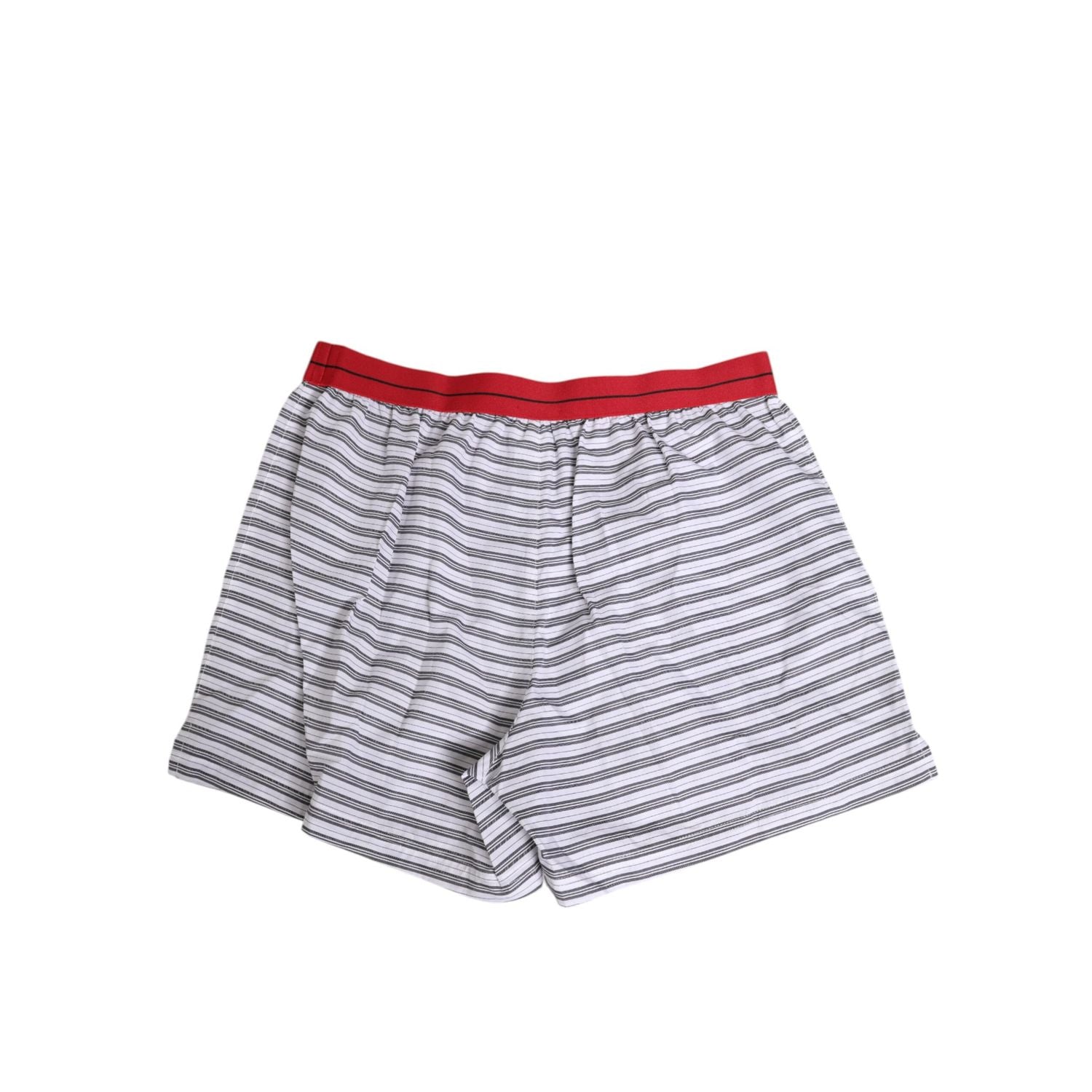 Dolce & Gabbana White Striped Cotton Red Waistband Shorts Swimwear