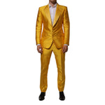 Dolce & Gabbana Yellow 2 Piece Silk Blend Men Suit SICILIA - Luxurious satin finish, perfect for stylish occasions.