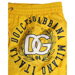 Dolce & Gabbana Yellow Nylon Logo Print Men Boxer Short Swimwear with DG logo detail