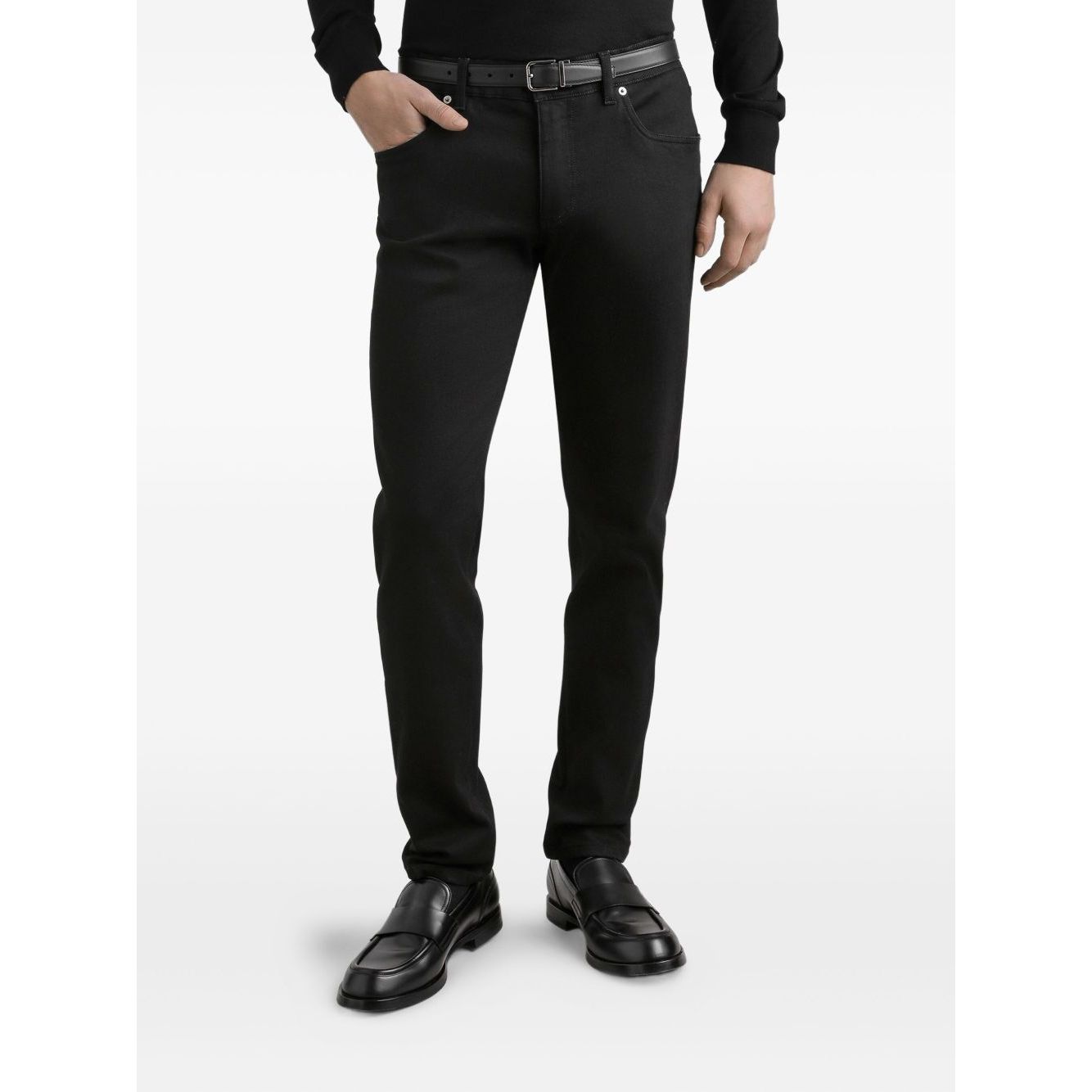 Dolce & Gabbana five pockets logo plaque Denim cotton jeans