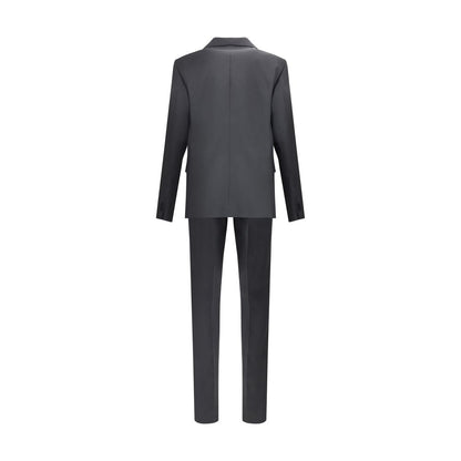 Back view of Dsquared² Black Fleece Wool Two-Piece Suit showcasing blazer and trousers.