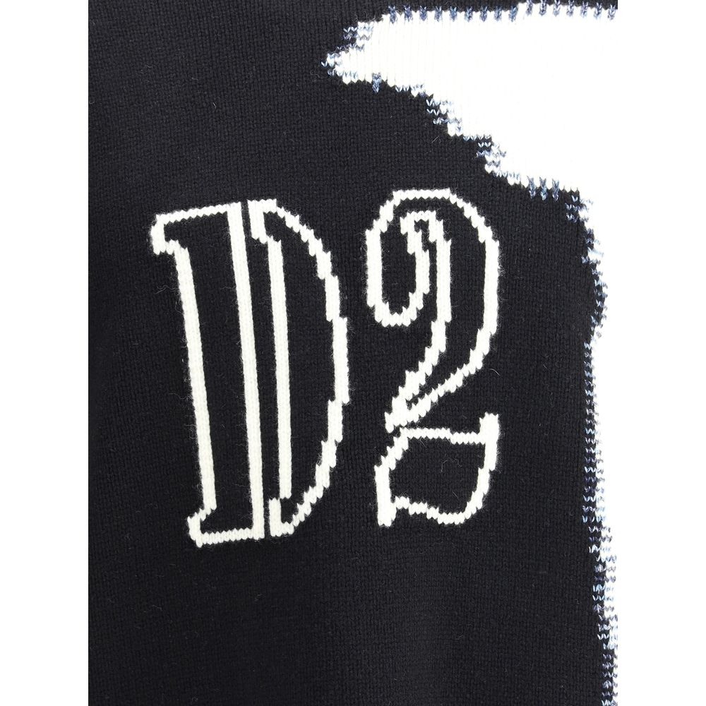 Dsquared² Black Wool Sweatshirt