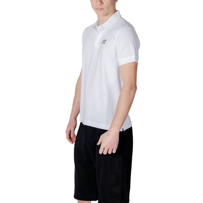 EA7 Emporio Armani White Cotton Polo Shirt
