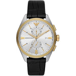 EMPORIO ARMANI MOD. AR11498 gent's watch with stainless steel case and leather strap, mineral dial, 5 ATM water resistance