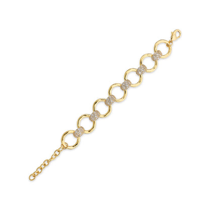 ETRUSCA JEWELS JEWELRY Mod. WSET00867.YG gold bracelet with circular links and diamond accents