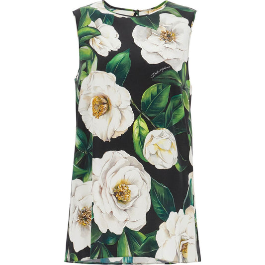 Dolce & Gabbana black floral silk top