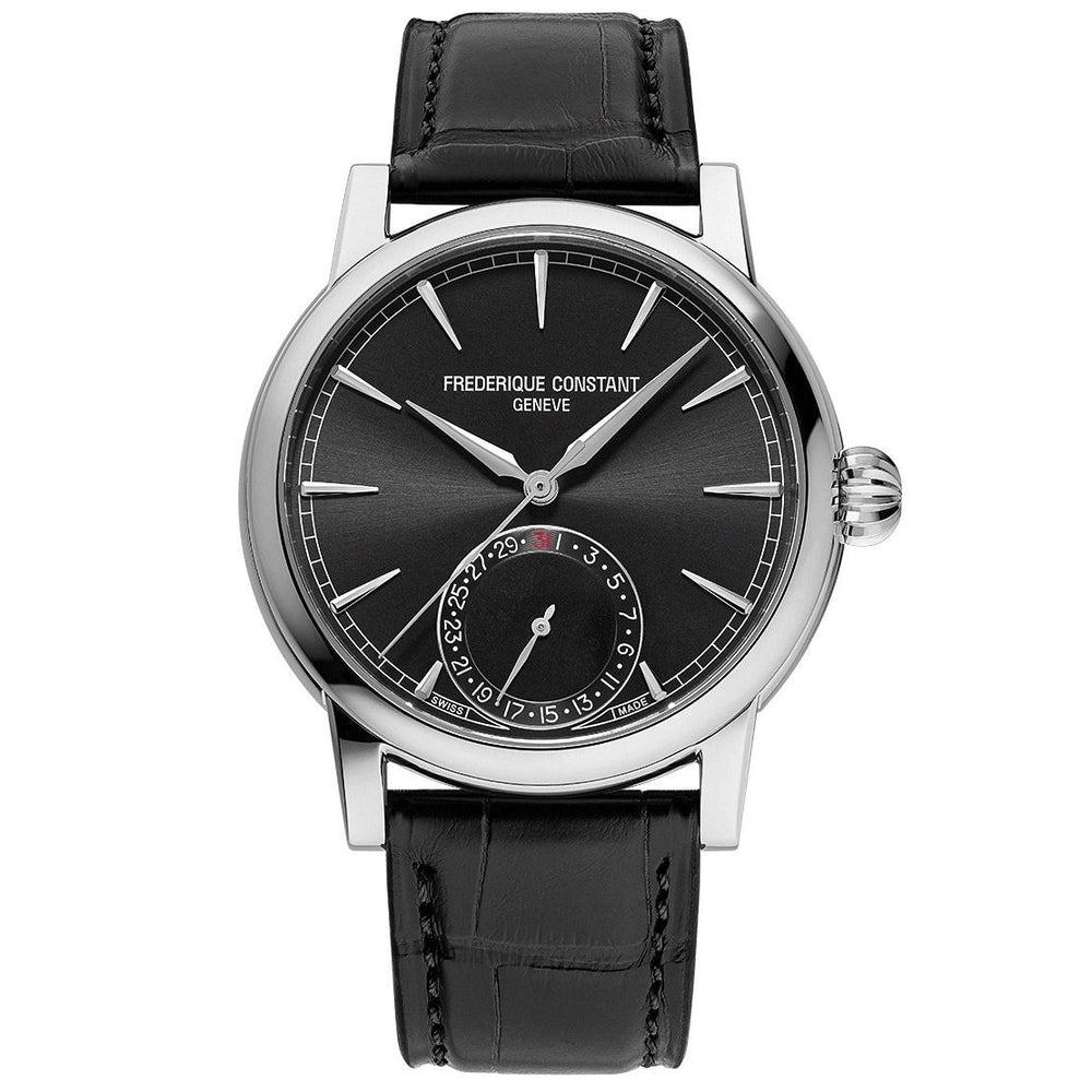 FREDERIQUE CONSTANT MOD. FC-706B3H6 luxury watch with black leather strap and silver accents