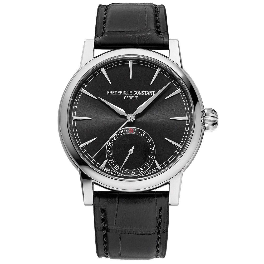 FREDERIQUE CONSTANT MOD. FC-706B3H6 luxury watch with black leather strap and silver accents