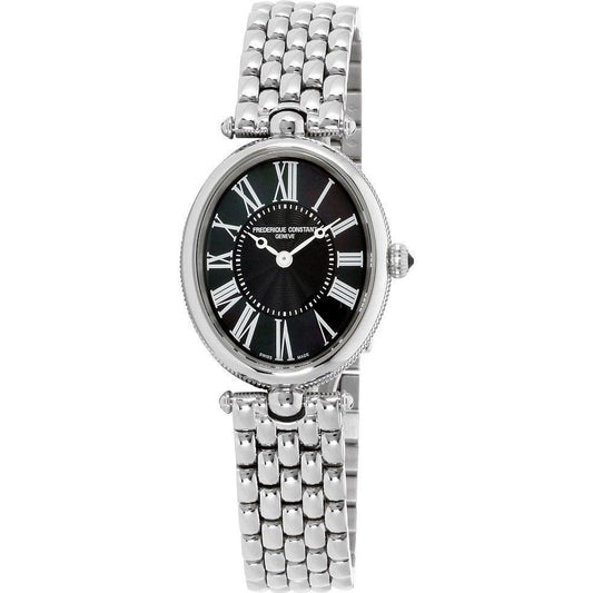 FREDERIQUE CONSTANT Mod. ART DECO OVAL ladies wristwatch, stainless steel, quartz movement, Swiss-made, 3 ATM water resistance.