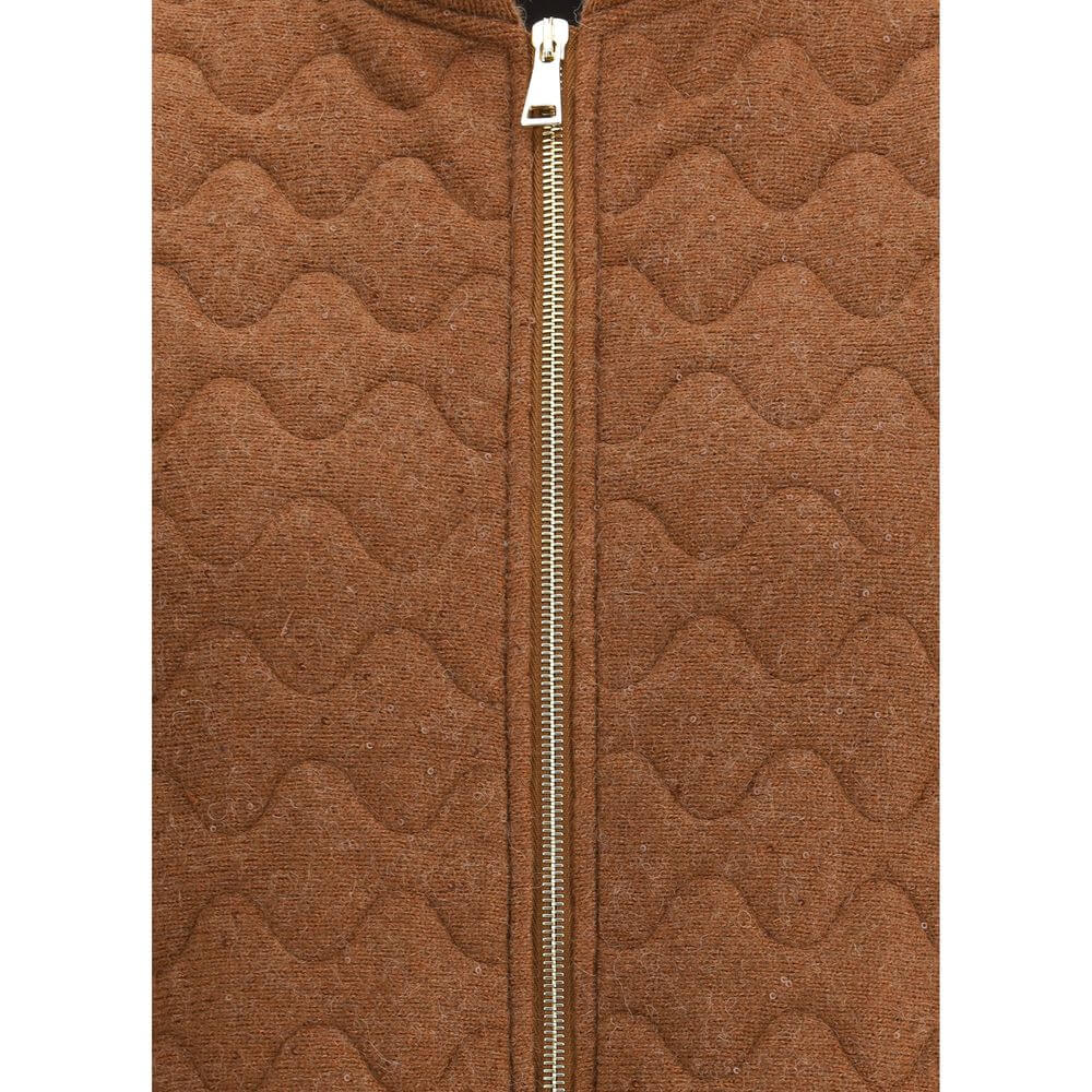 Fabiana Filippi Brown Fleece Wool Sleveless Jacket