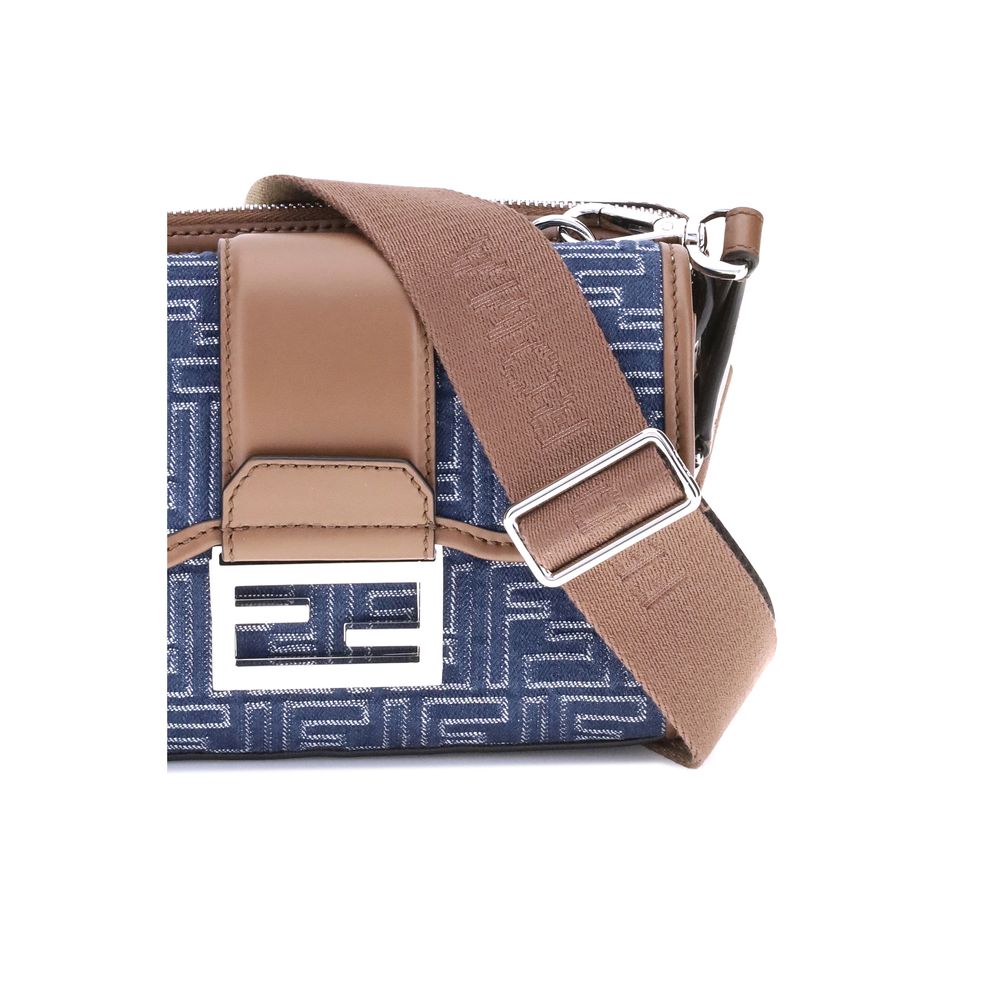 Fendi Blue Cotton Shoulder Bag