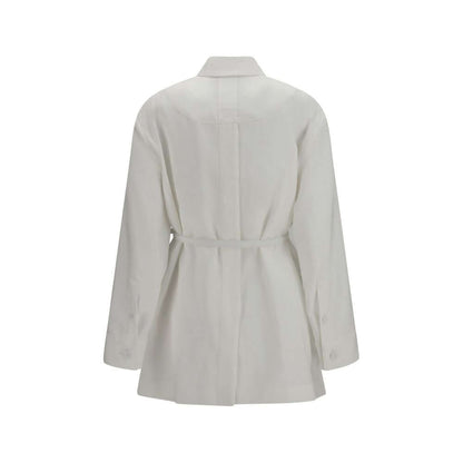 Fendi White Linen Full-Length Jacket